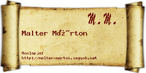 Malter Márton névjegykártya