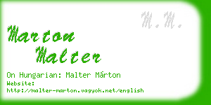 marton malter business card